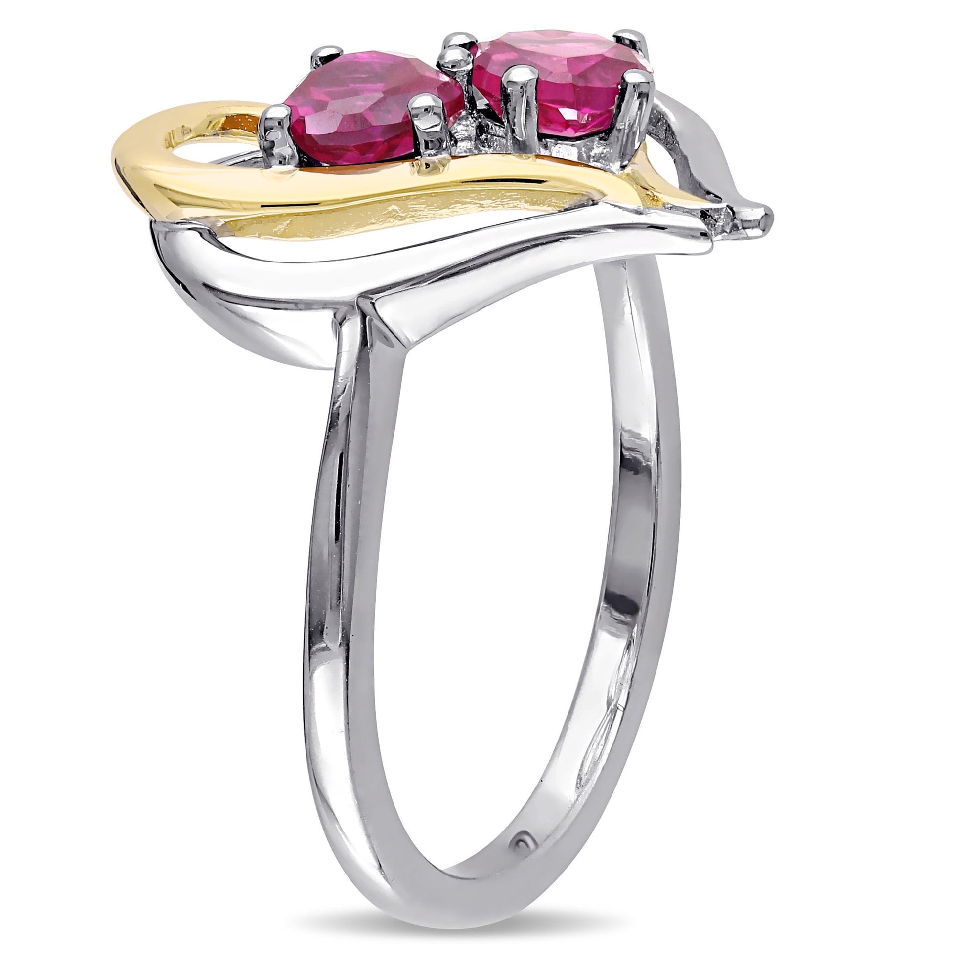 Women'S Created Ruby Sterling Silver Ring