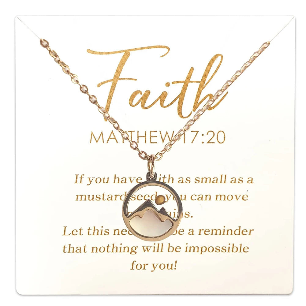 Mustard Seed Necklace for Women Christian Gifts Move Mountains Shell Necklaces Mothers Valentines Day Gifts Faith Jewelry