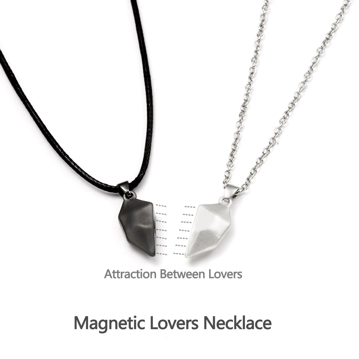 2Pcs Magnetic Heart Couple Necklace for Women Valentine'S Day Sweater Chain for Best Friend Lovers Wedding Party Gift Jewelry